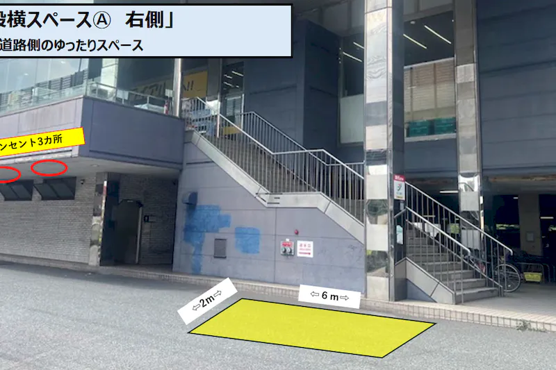 【スーパーセンタートライアル西港店】階段横スペースⒶ 右側