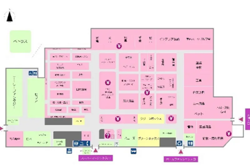【イオンスーパーセンター涌谷店】スーパーマーケット入口催事場 販促プロモーションや物販に最適なスーパー店内催事イベントスペース