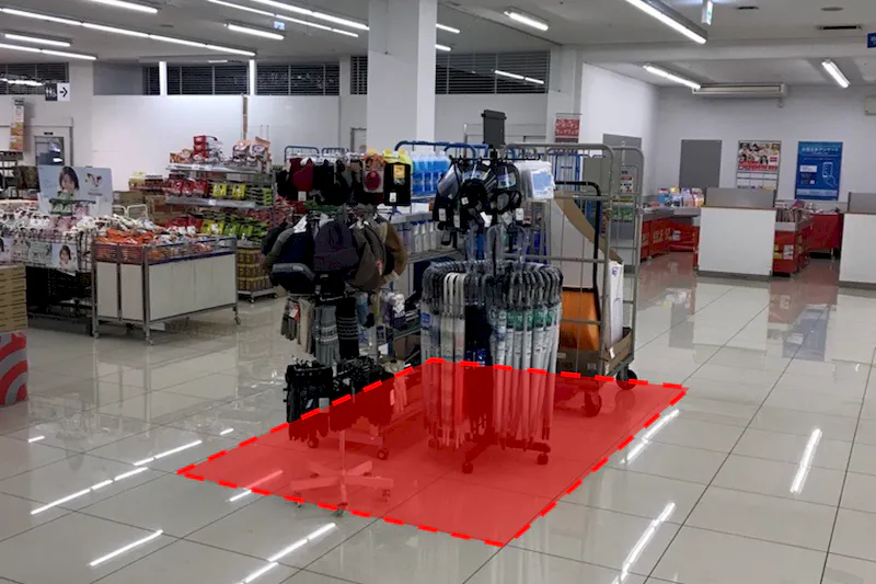 【西友　粟佐店】サービスカウンター付近共用部　プロモーション用途や物販、食物販のポップアップストアに最適なスーパー店内催事イベントスペース