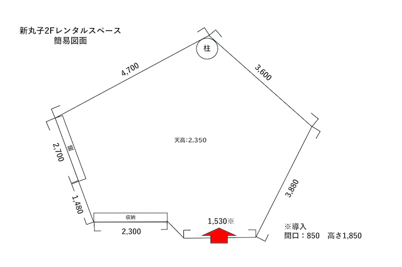 【新丸子駅1分】武蔵小杉駅からもアクセス可能！展示会や物販に適した新丸子駅西口出てすぐの2階イベントスペース