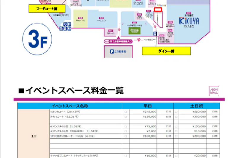 【イオンモール神戸南】イオンホールA（倉庫側）