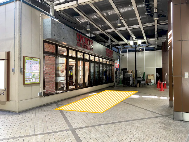 ビーンズ赤羽A　出店場所（黄色塗範囲内）
