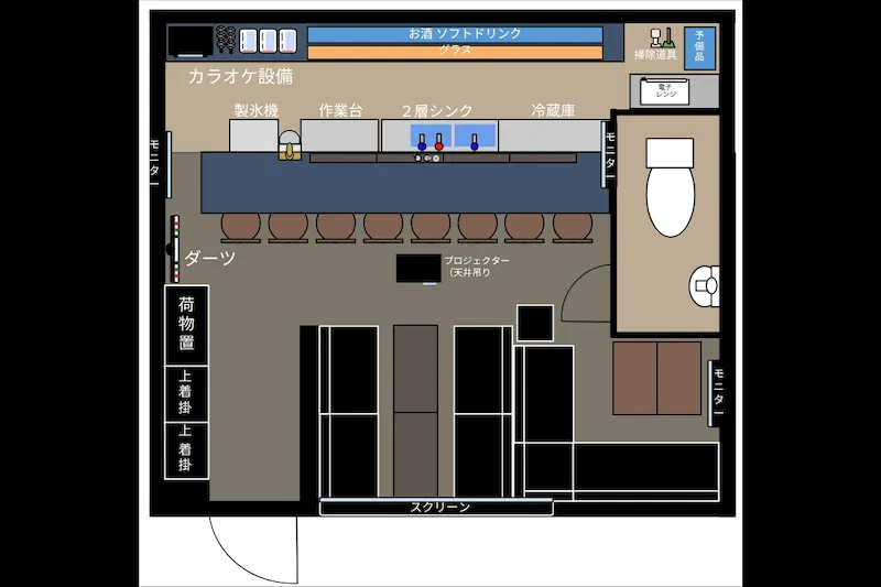 【心斎橋駅5分】ロケや撮影会等の撮影用途やオフ会等のイベント、オフサイトミーティングに最適なシックな空間のバースペース