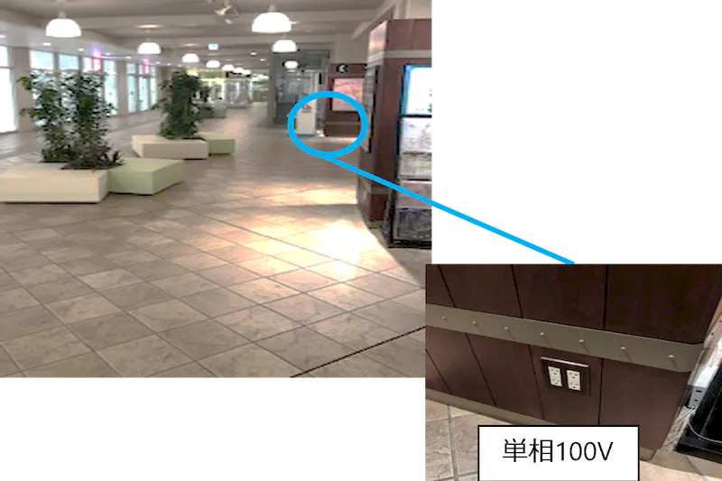 【みのおキューズモール】「⑦EAST3-2F ドコモ前スペース」物販催事やワークショップに適した、エスカレーター近く通行量の多いイベントスペース