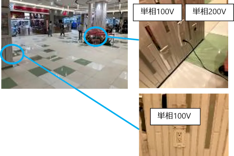 【みのおキューズモール】「①CENTER-2F 西側催事スペース」物販催事やワークショップなどに最適な、デッキ入口すぐでメイン導線上イベントスペース
