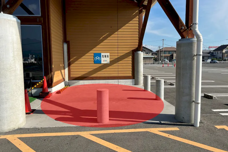 【ダイナム愛媛西条店ゆったり館｜割引キャンペーン実施中】物販や各種プロモーションに最適なアミューズメント施設のイベントスペース（駐輪場）