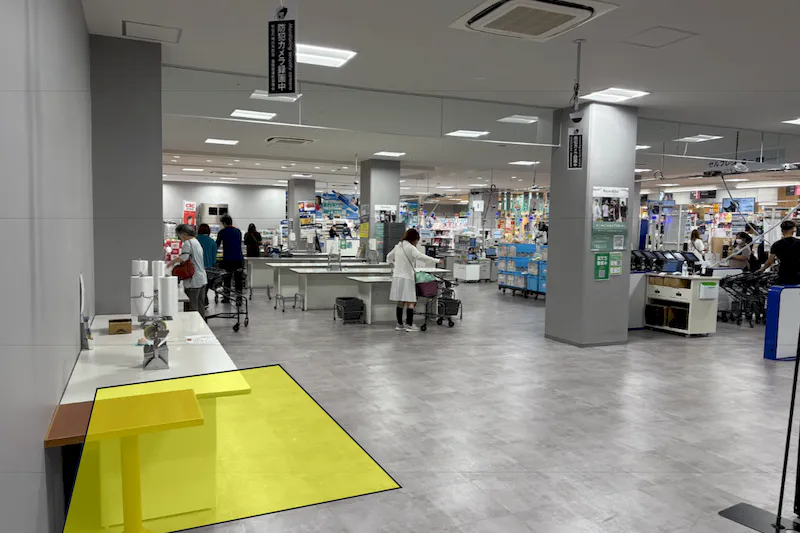 【メガセンタートライアル中間店】① 1Fレジアウト 左側（物販・食物販限定）