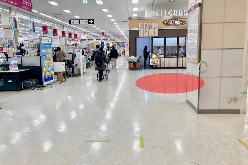 【イオン鎌ヶ谷ショッピングセンター】プロモーションに最適なショッピングセンター食料品売場に隣接したイベントスペース（A）