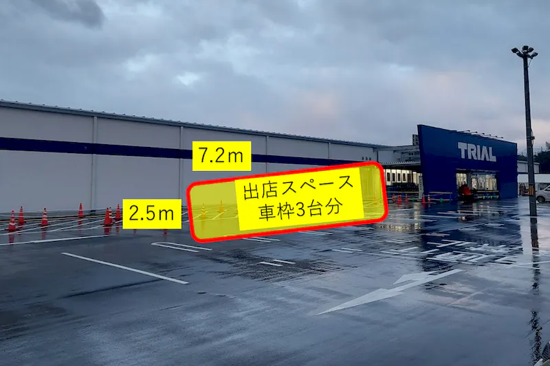 【スーパーセンタートライアル飯塚庄内店】キッチンカー（調理営業）出店限定/屋外　Ⓐキッチンカースペース