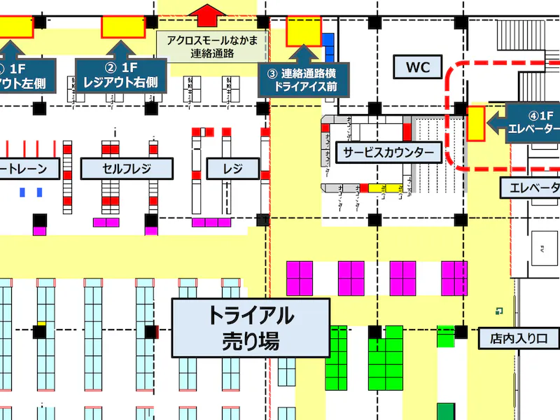 【メガセンタートライアル中間店】食物販やPR活動に最適な店内「④ 1Fエレベーター前」スぺース　ウォーターサーバー催事ご利用いただけませんの画像4