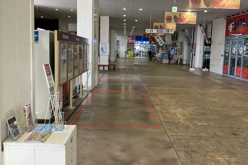 【フレスポ東大阪】PRや物販利用に適した1F自販機前のイベントスペース
