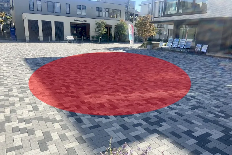 【ハウジングステージ新宿】キッチンカーやポップアップストア、プロモーションイベントに最適な住宅展示場インフォメーション前にある視認性の高いイベントスペースの画像