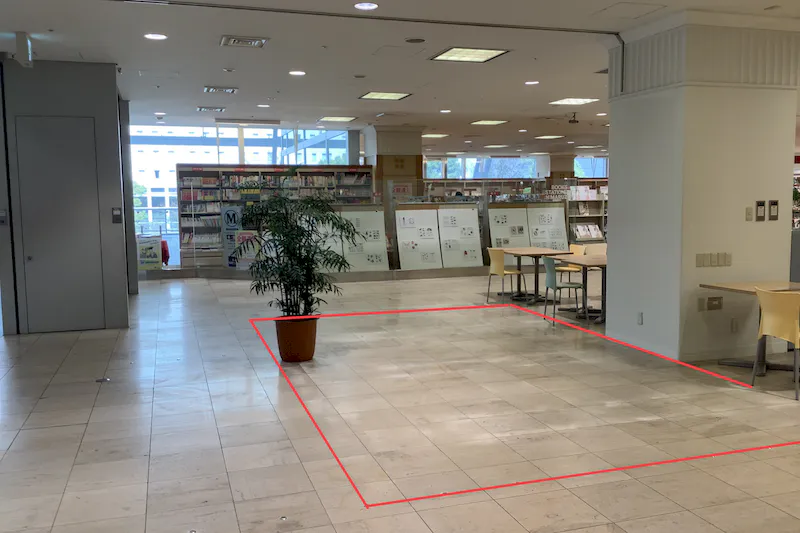 【東京ビッグサイト駅 直結／TFTビル(区画③)】オフィスワーカー向けのプロモーションイベントや物産展等に最適なイベントスペース(2F出入口付近)