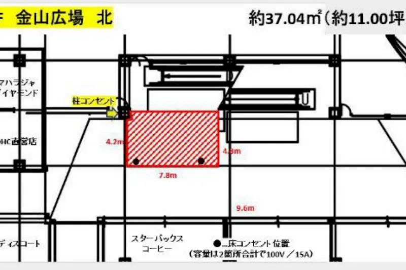 【イオンモール熱田*】1F　金山広場　北