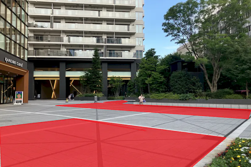 【KAMEIDO CLOCK】1Fカメクロプラザ 大型イベントやキッチンカー出店に最適な屋外催事イベントスペース