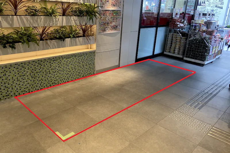 【フレスポ東日暮里】プロモーション利用に適した、エレベーターホールにある半屋外イベントスペース