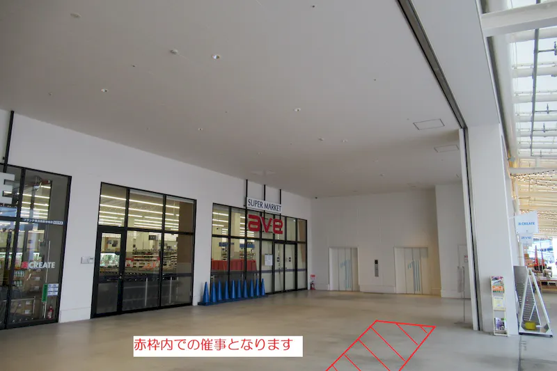 【BRANCH横浜南部市場】 販促イベントに利用可能な中央エレベーターホール前のレンタルスペースの画像