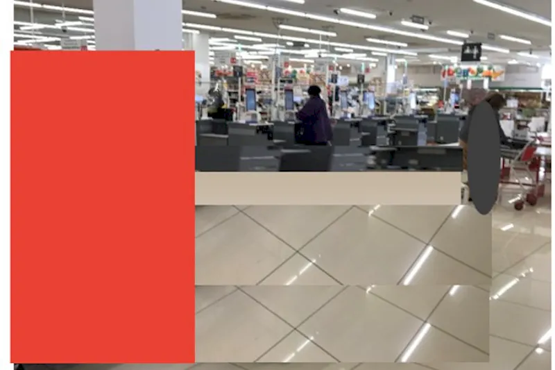 【西友　西尾張部店】店内入口横（レジ前 休憩コーナー入口付近)　プロモーション用途や物販、食物販のポップアップストアに最適な催事イベントスペース
