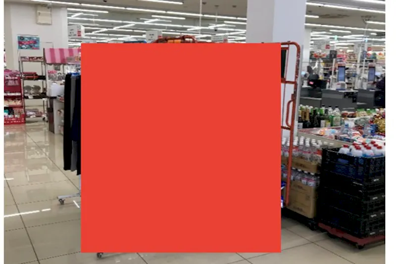 【西友　西尾張部店】店内入口横（レジ前 休憩コーナー入口付近)　プロモーション用途や物販、食物販のポップアップストアに最適な催事イベントスペース