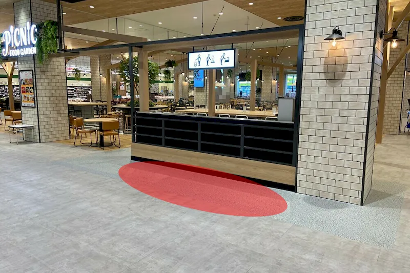 【フルルガーデン八千代】飲食・食物販に最適な地域密着型ショッピングモール内１階出入り口近くのイベントスペース