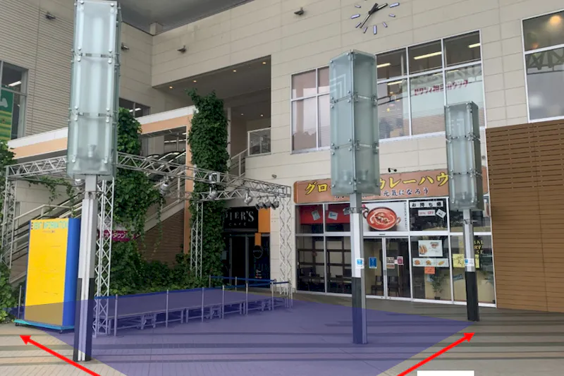 【イオンタウン姫路】プロモーションイベントや各種物販に最適な中央エントランス手前の屋外イベントスペース(みんなの広場)