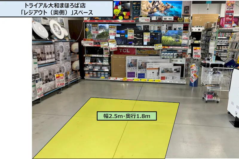 【スーパーセンタートライアル大和まほろば店】レジアウト（奥側）
