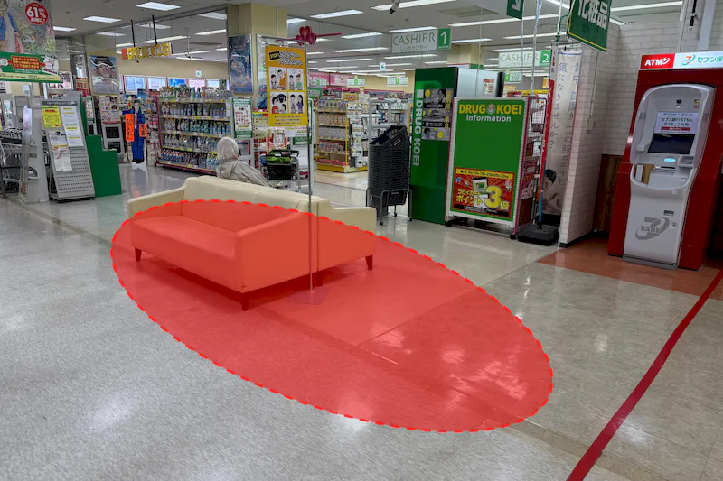 【ゆめマート 頓野】店内中央　販促プロモーションや物販のポップアップストアにおすすめな催事イベントスペース