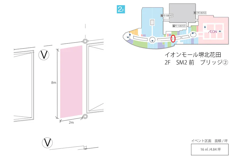 【イオンモール堺北花田】ブリッジ②　SM2前