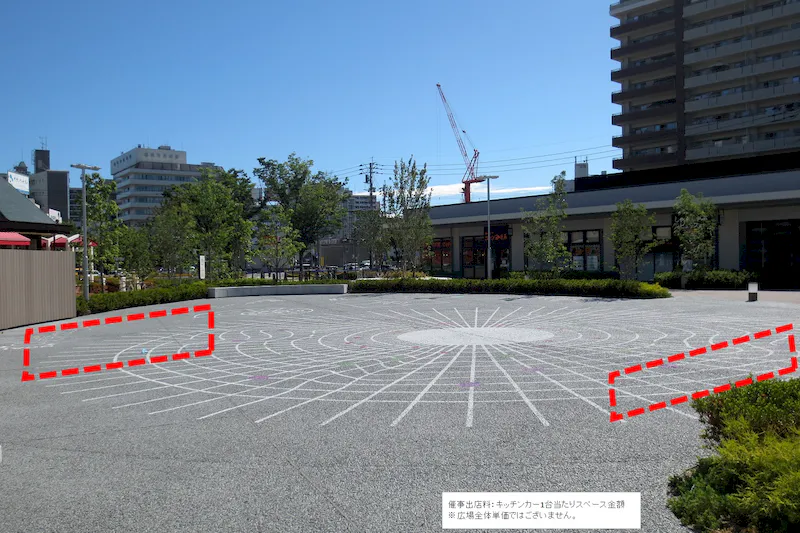 【BRANCH 博多パピヨンガーデン】プロモーションや物販用途での利用が可能な商業施設の屋外スペース